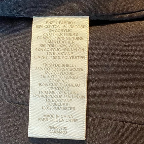 REBECCA TAYLOR Sz 4 Black/White Tweed Zip Lined Jacket Lamb Leather Accents - Picture 16 of 16